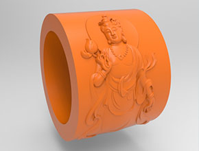 觀音扳指圓雕電腦雕刻圖紙玉雕圖紙_享刻數(shù)控雕