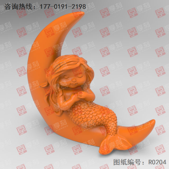 美人魚工藝品雕刻電腦模型圖_玉石雕刻機(jī)廠家