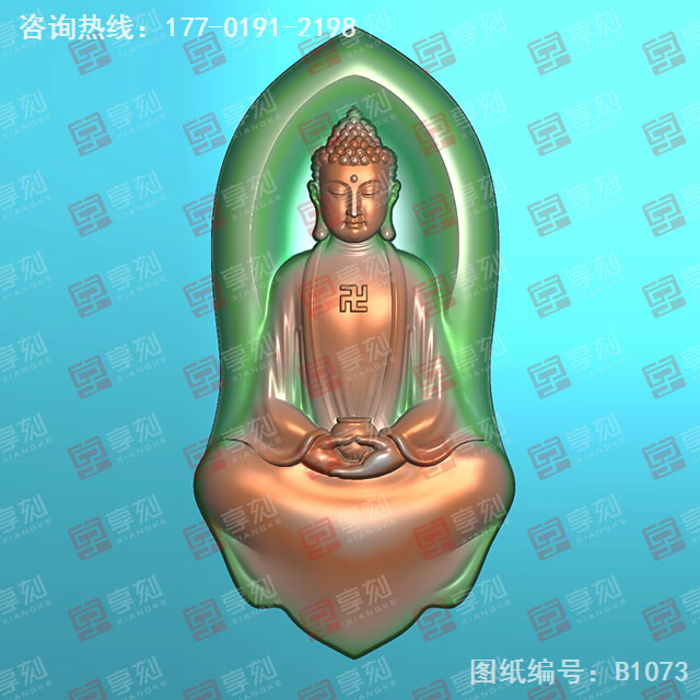 佛祖吊墜玉石精雕圖紙_五軸雕刻機廠家