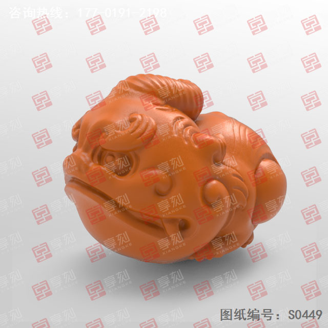 茶寵獨(dú)角獸手把件精雕圖紙_五軸雕刻機(jī)廠家