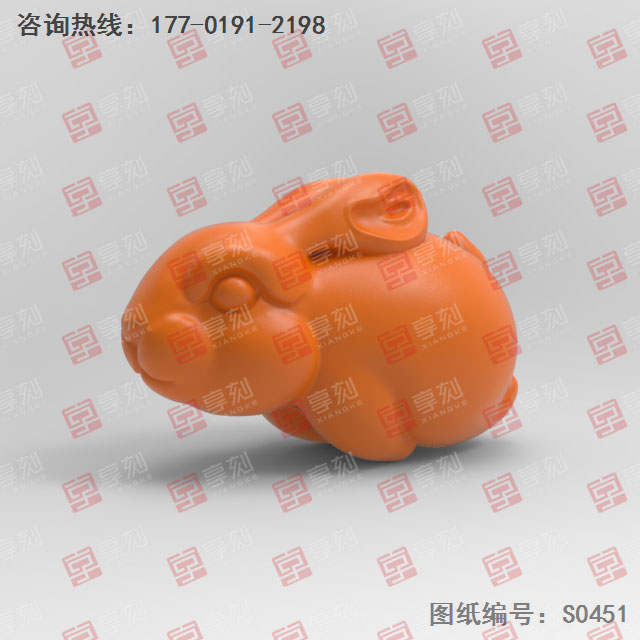 中秋玉兔吊墜立體3d模型精雕圖_五軸雕刻機廠家