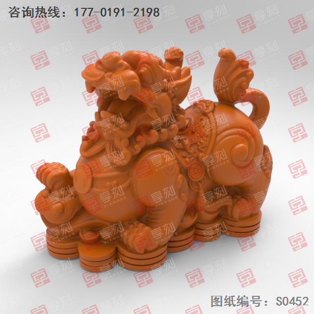 招財(cái)貔貅玉石擺件精雕圖紙_五軸雕刻機(jī)廠家