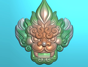 獸頭浮雕工藝品精雕機圖紙_五軸雕刻機廠