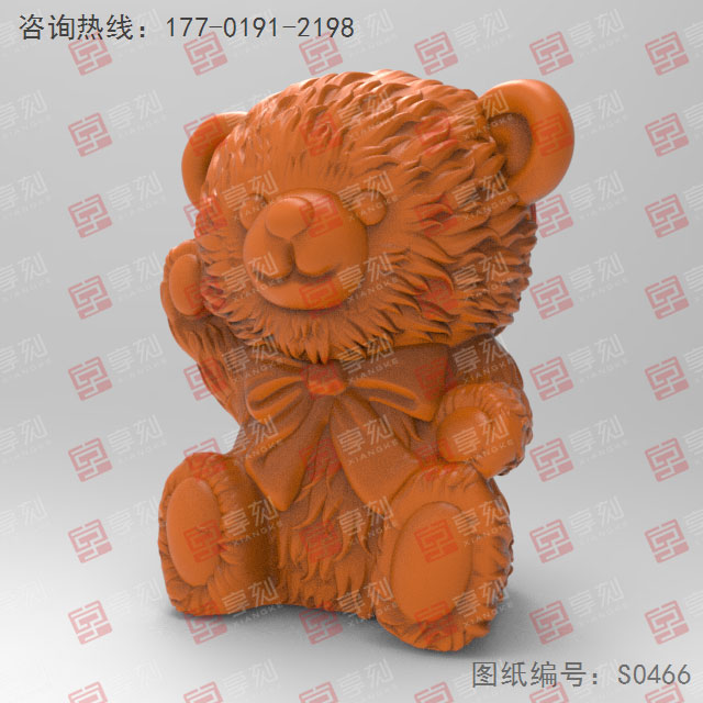寶寶熊立體模型精雕圖紙_五軸雕刻機廠家