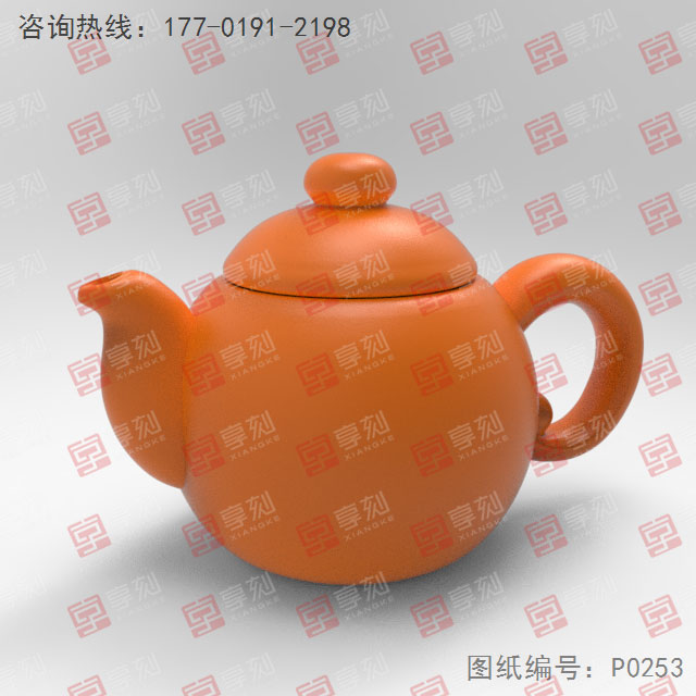 光面茶壺模型電腦精雕圖紙_五軸雕刻機(jī)廠家
