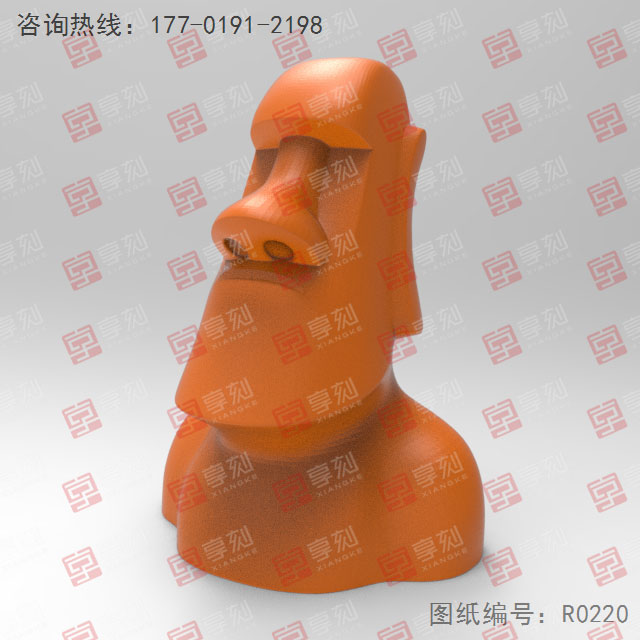 魔艾石像立體模型圖紙_五軸雕刻機廠家