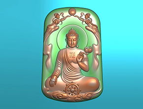 大日如來佛牌木雕精雕電腦圖紙_五軸雕刻