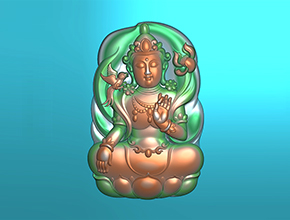 度母觀音牌玉石精雕圖紙_五軸雕刻機廠家
