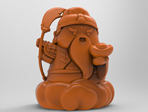 關(guān)公武財(cái)神茶寵立體3d模型圖stl_享刻五軸