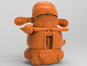 文昌文財(cái)神神茶寵立體3d模型圖stl_享刻五
