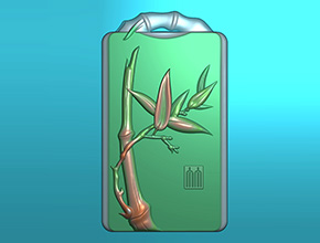和田玉無事牌竹子電腦圖紙_享刻玉石雕刻