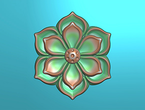 花朵吊墜玉石雕刻電腦圖紙_享刻玉石雕刻