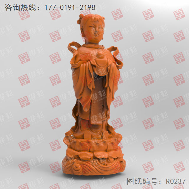 玉女立體擺件工藝品3d模型圖stl_享刻五軸雕刻機(jī)