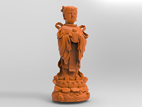 玉女立體擺件工藝品3d模型圖stl_享刻五軸