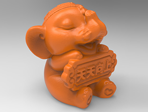 可愛(ài)小象工藝品3d模型圖stl_享刻五軸雕刻