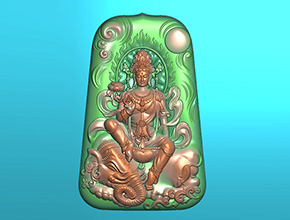  度母觀音牌玉石雕刻電腦圖紙_享刻玉石