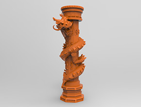 盤(pán)龍柱玉石雕刻3d模型圖stl_享刻五軸雕刻